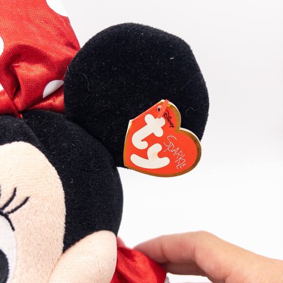 TY Sparkle Disney Classic Minnie Mouse Plush Stuffed 13" Doll Shimmer Toy w TAGS - Picture 6 of 9